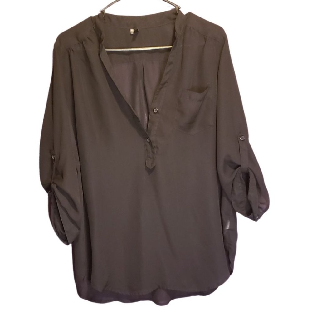 Maurices XL half button see-through business coverup